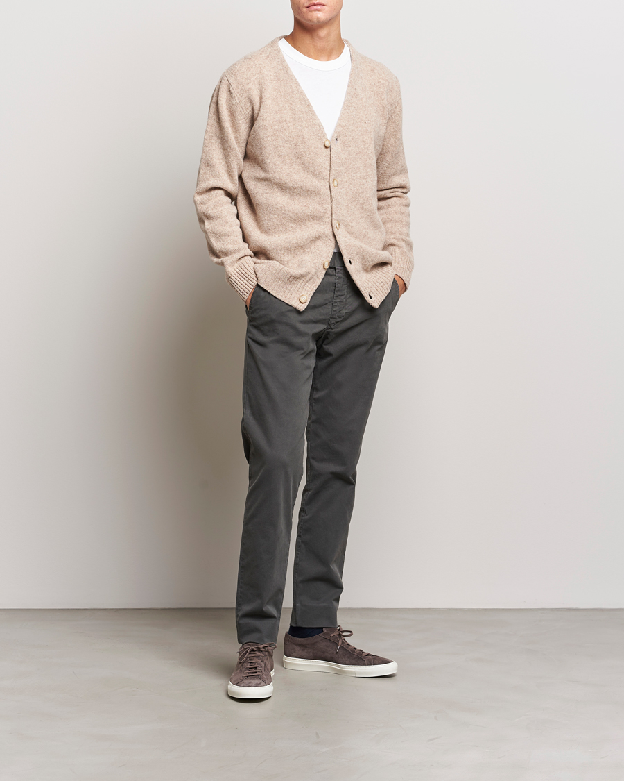 Herre | Gensere | NN07 | Nathan Brushed Cardigan Khaki Melange