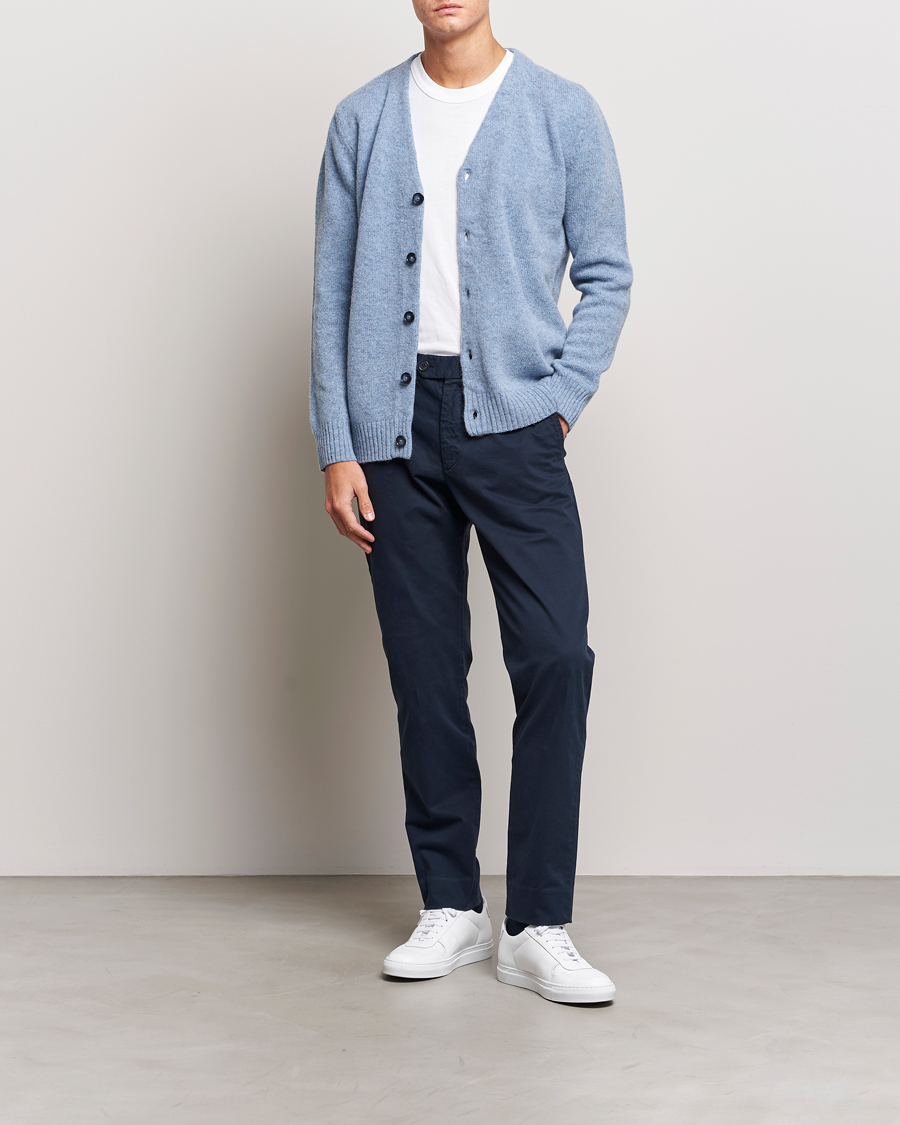 Herre | Gensere | NN07 | Nathan Brushed Cardigan Light Blue Melange