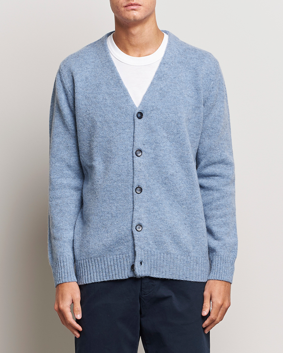 Herre | Gensere | NN07 | Nathan Brushed Cardigan Light Blue Melange