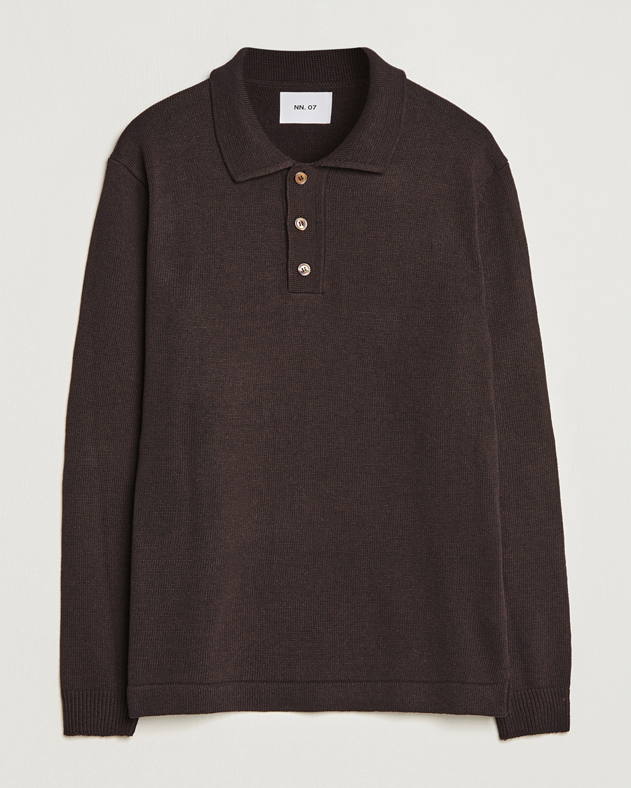 Herre | Gensere | NN07 | Vito Knitted Polo Demitasse Brown