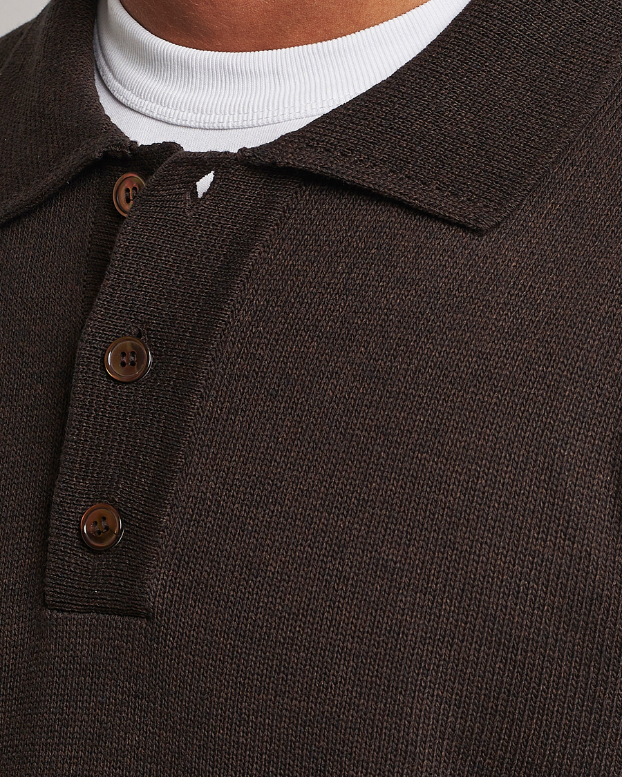 Herre | Gensere | NN07 | Vito Knitted Polo Demitasse Brown
