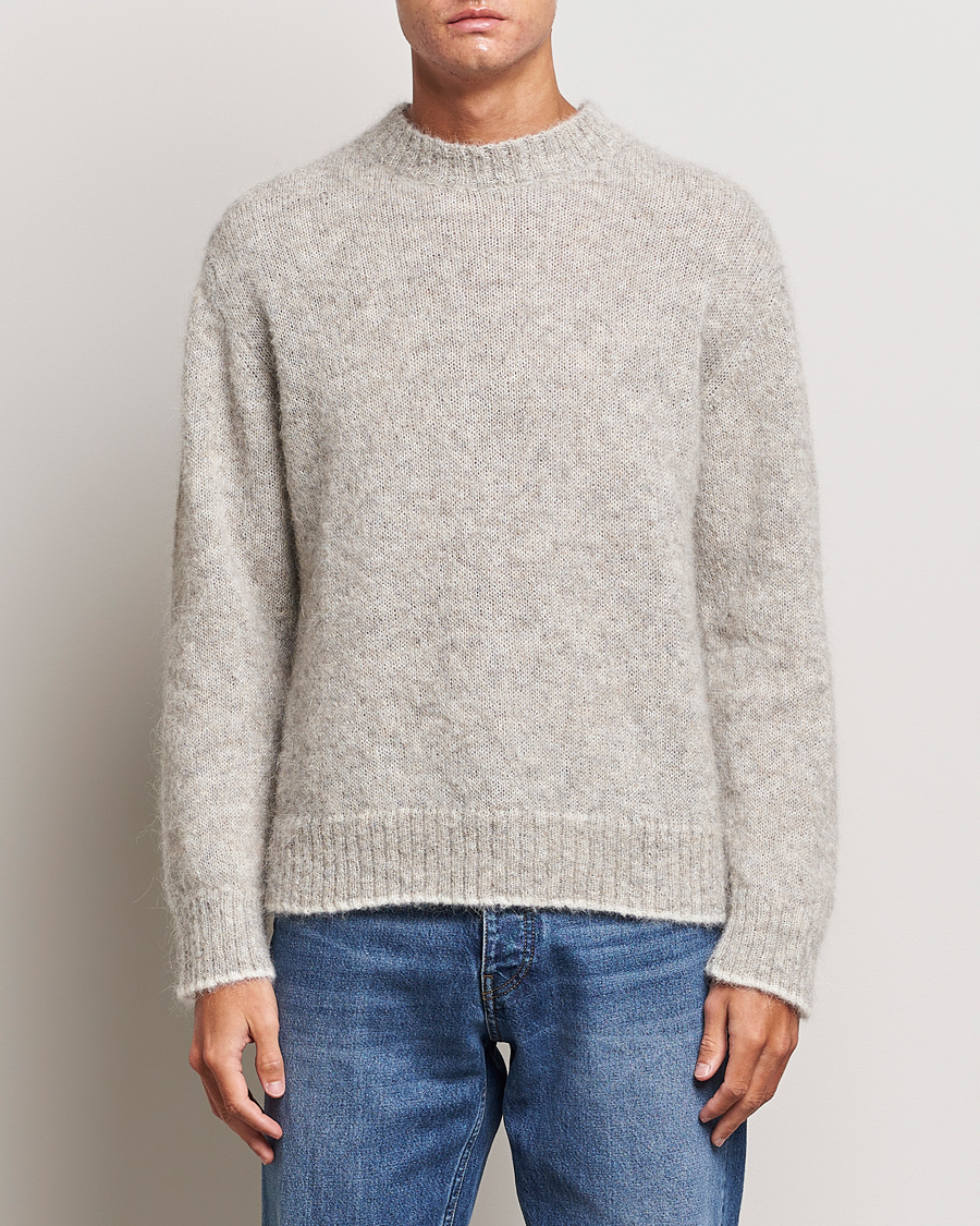 Herre | NN07 | NN07 | Jack Wool Crew Neck Sweater Light Grey Melange