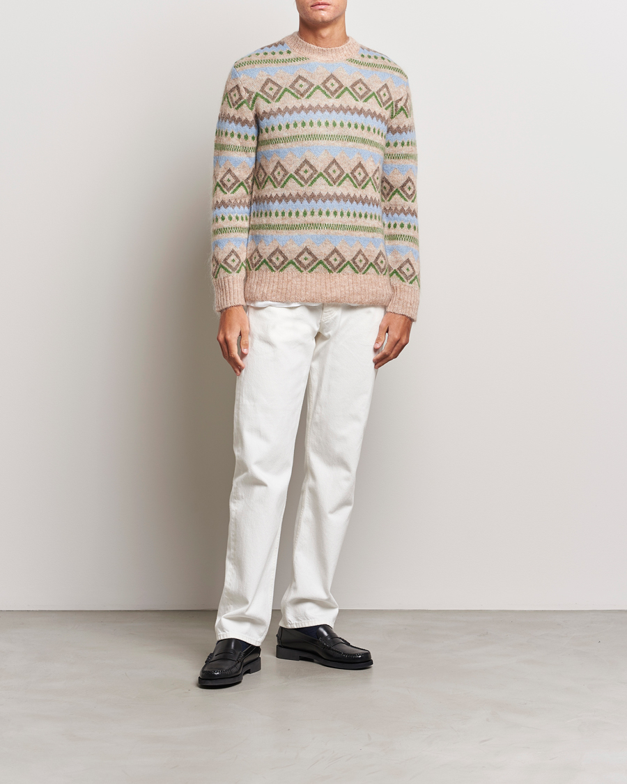 Herre | Gensere | NN07 | Morgan Wool Fairisle Sweater Nature Melange