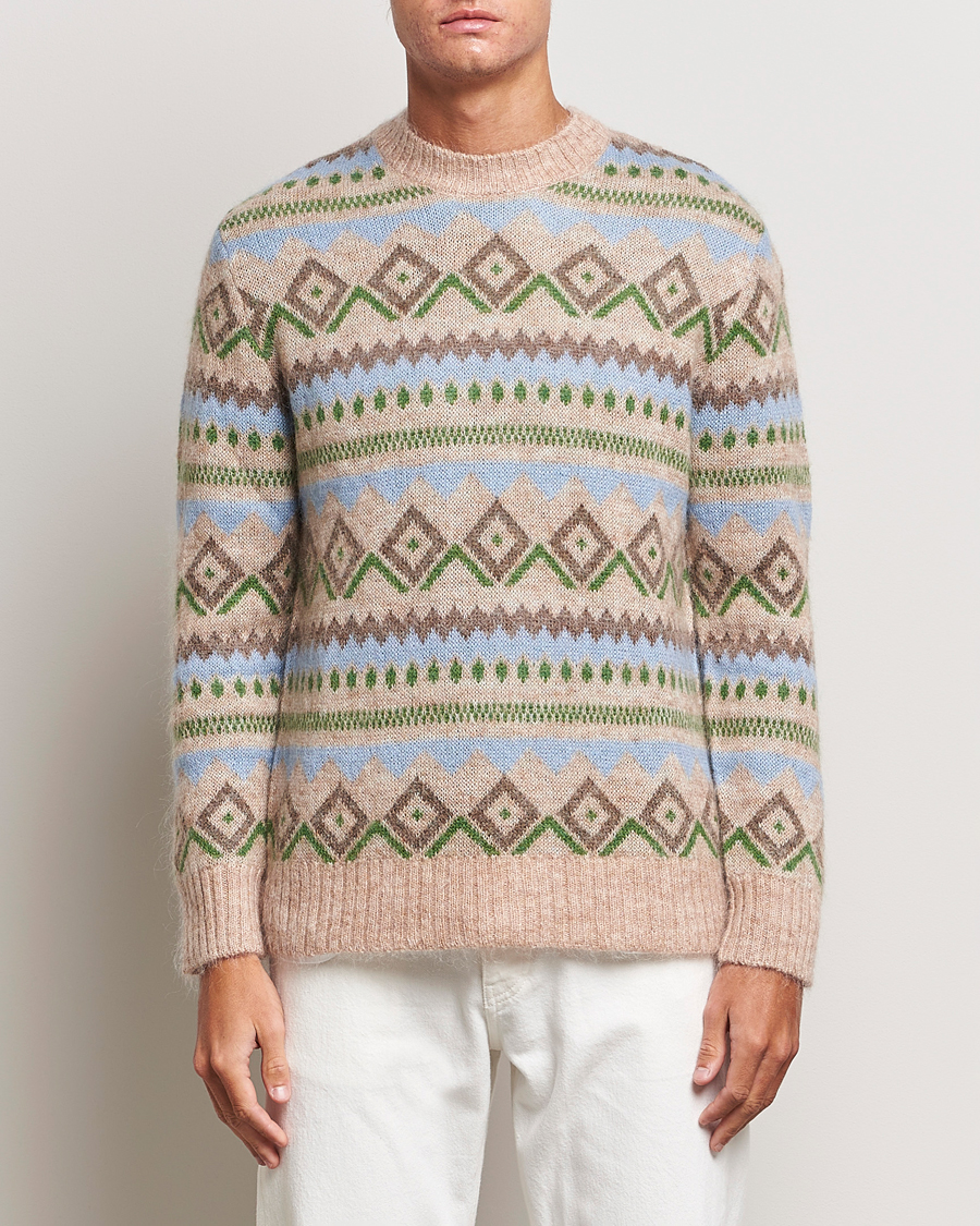 Herre | Gensere | NN07 | Morgan Wool Fairisle Sweater Nature Melange