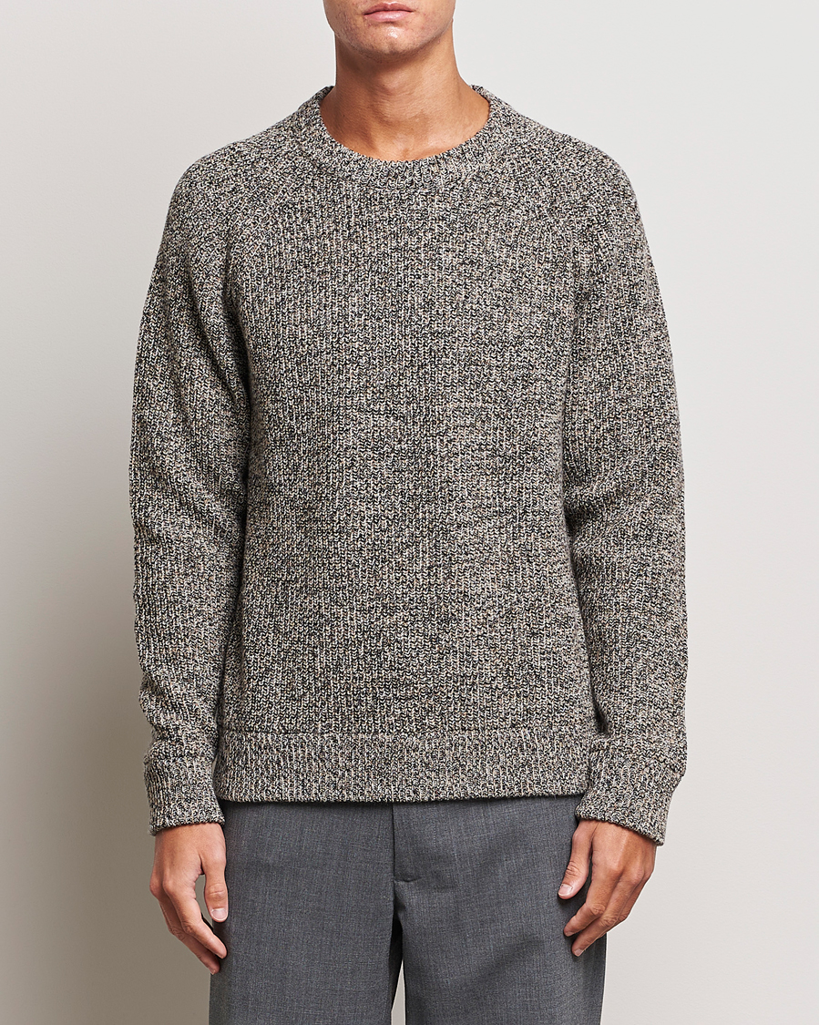 Herre | NN07 | NN07 | Jacobo Heavy Knitted Sweater Khaki Melange