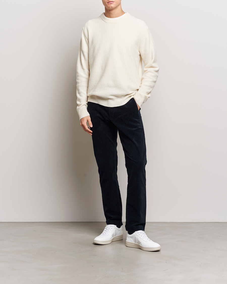 Herre | Gensere | NN07 | Nigel Lambswool Knitted Crew Neck Ecru