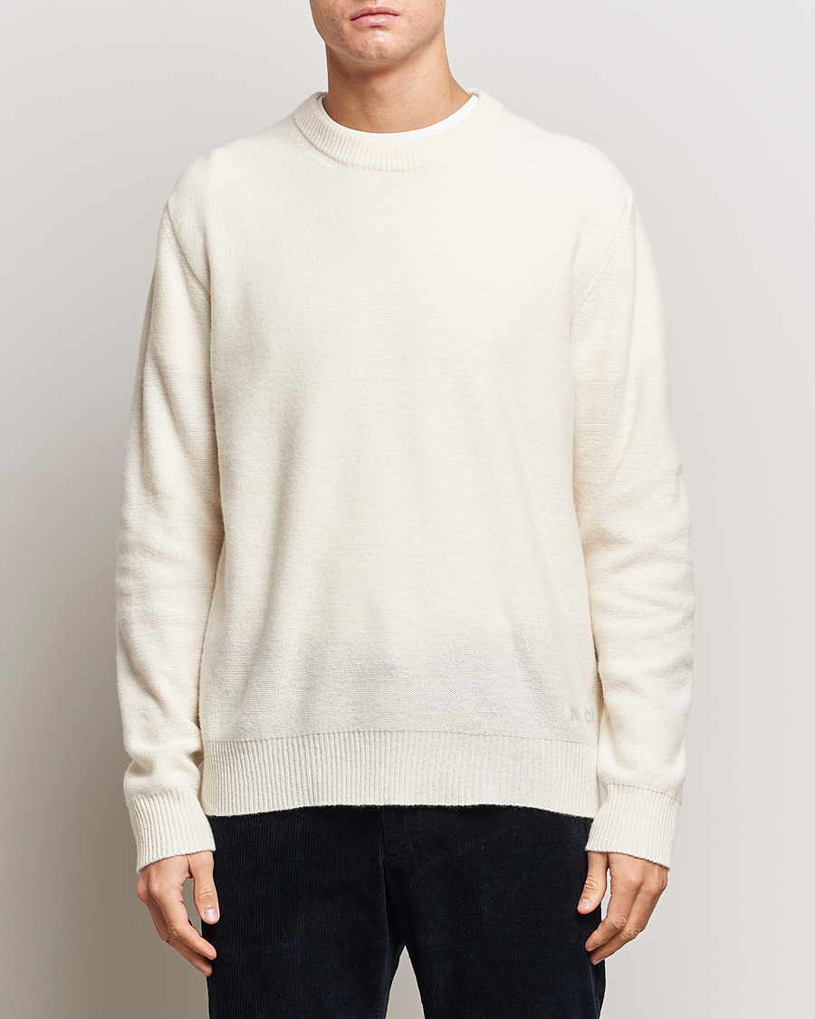 Herre |  | NN07 | Nigel Lambswool Crew Neck Pullover Ecru