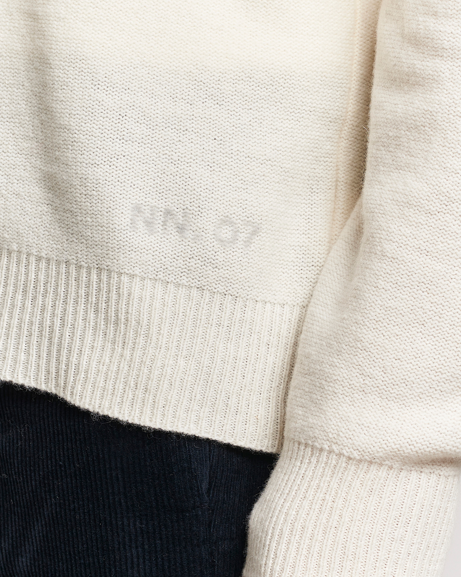 Herre | Gensere | NN07 | Nigel Lambswool Knitted Crew Neck Ecru