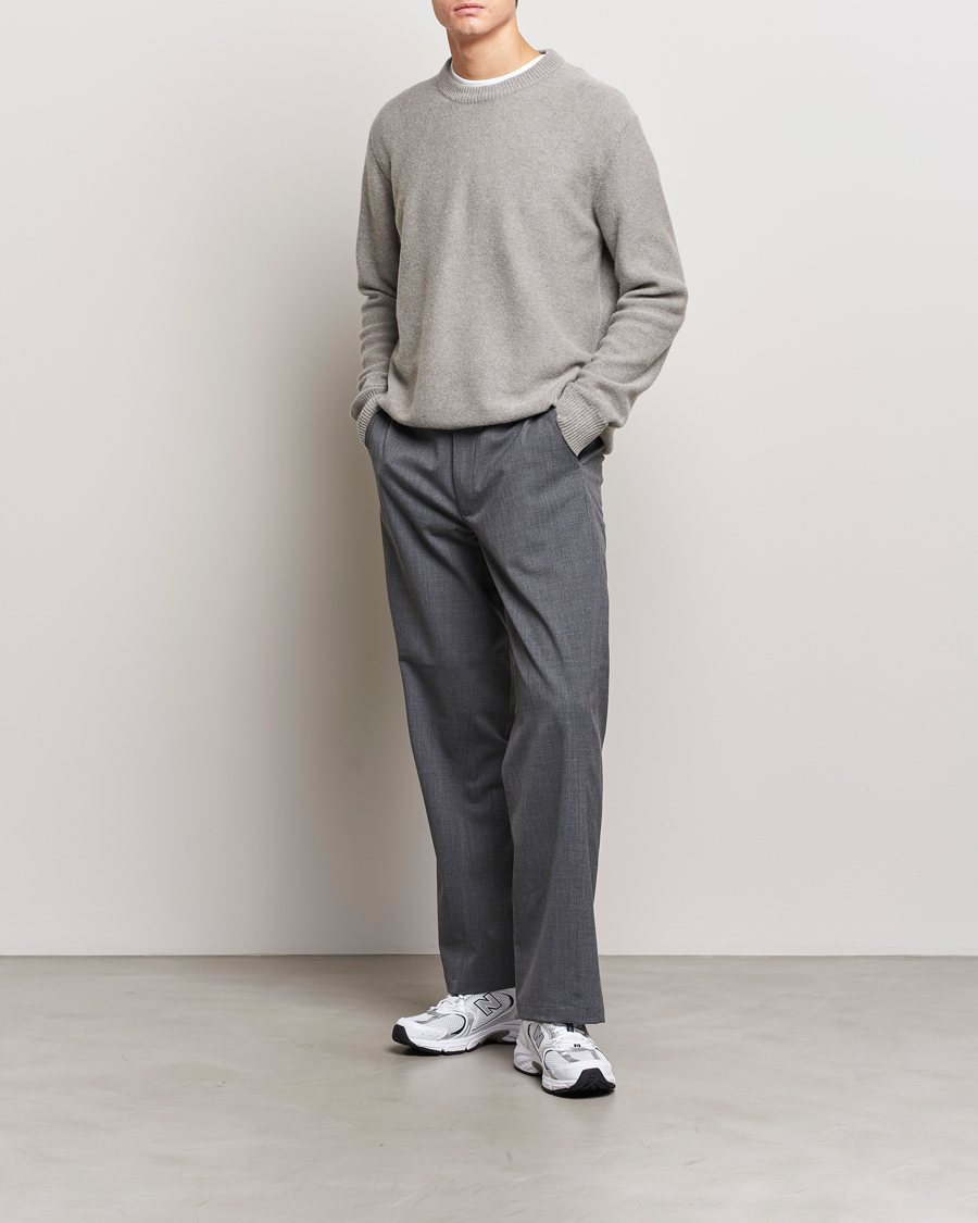 Herre | Gensere | NN07 | Nigel Lambswool Crew Neck Pullover Light Grey Melange