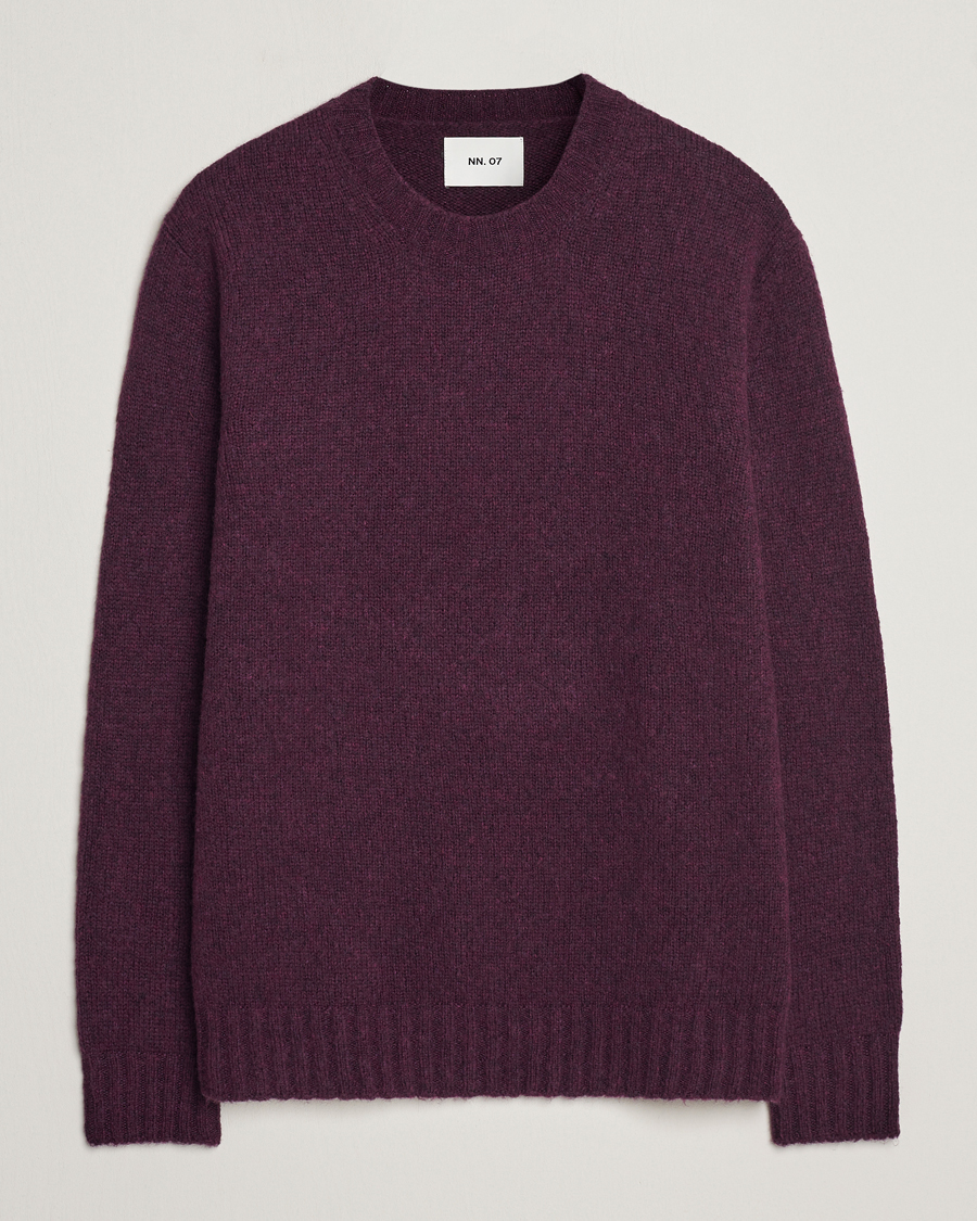 Herre | Gensere | NN07 | Lee Brushed Wool Crew Neck Plum