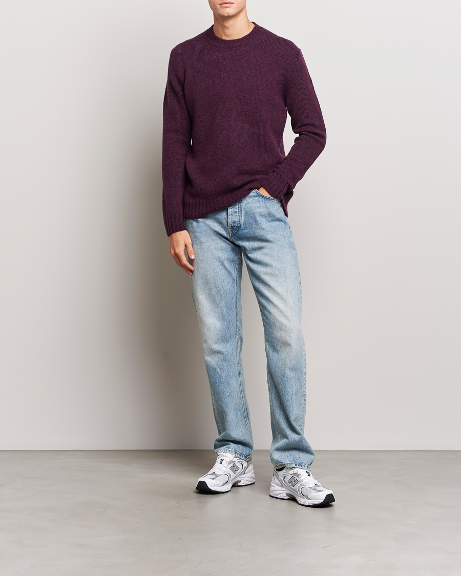 Herre | Gensere | NN07 | Lee Brushed Wool Crew Neck Plum