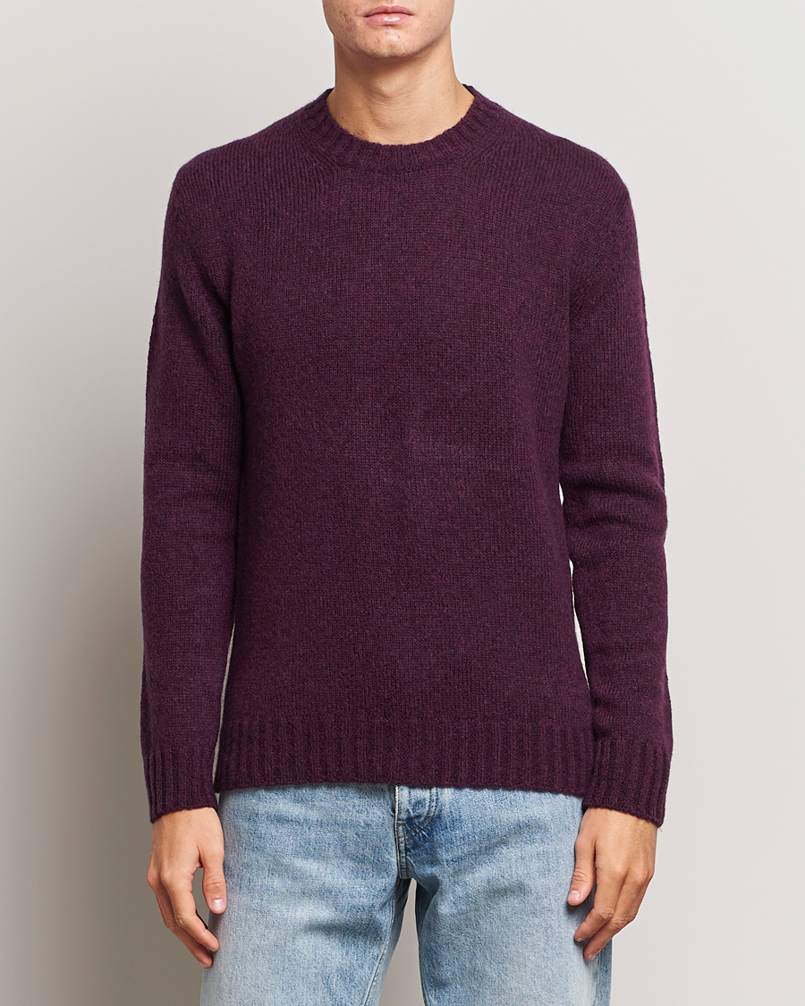 Herre | NN07 | NN07 | Lee Brushed Wool Crew Neck Plum