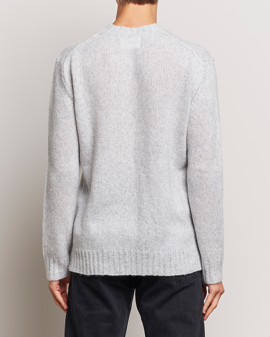 Herre | Gensere | NN07 | Lee Brushed Wool Crew Neck Light Grey Melange