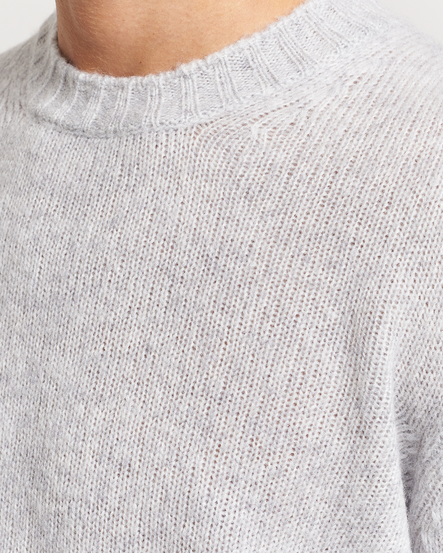 Herre | Gensere | NN07 | Lee Brushed Wool Crew Neck Light Grey Melange