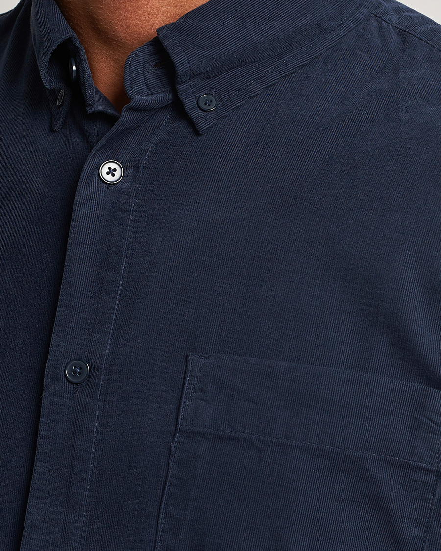 Herre | Skjorter | NN07 | Arne Baby Cord Shirt Navy Blue