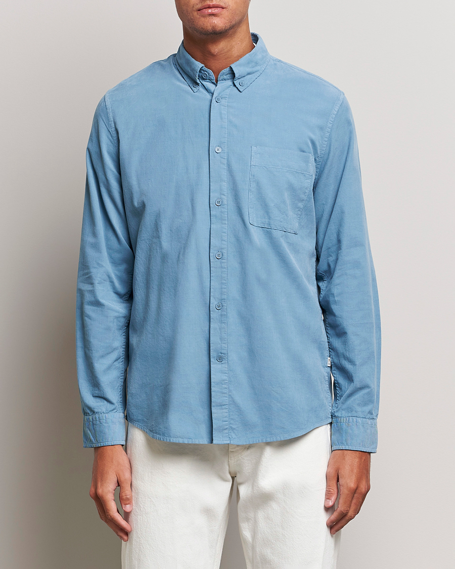 Herre |  | NN07 | Arne Baby Cord Shirt Dust Blue