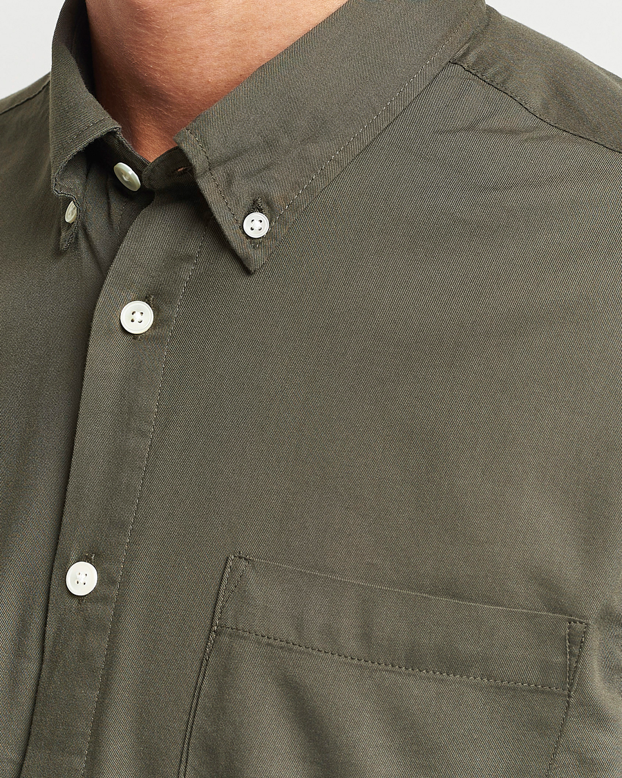 Herre | Skjorter | NN07 | Arne Tencel Striped Shirt Dark Army