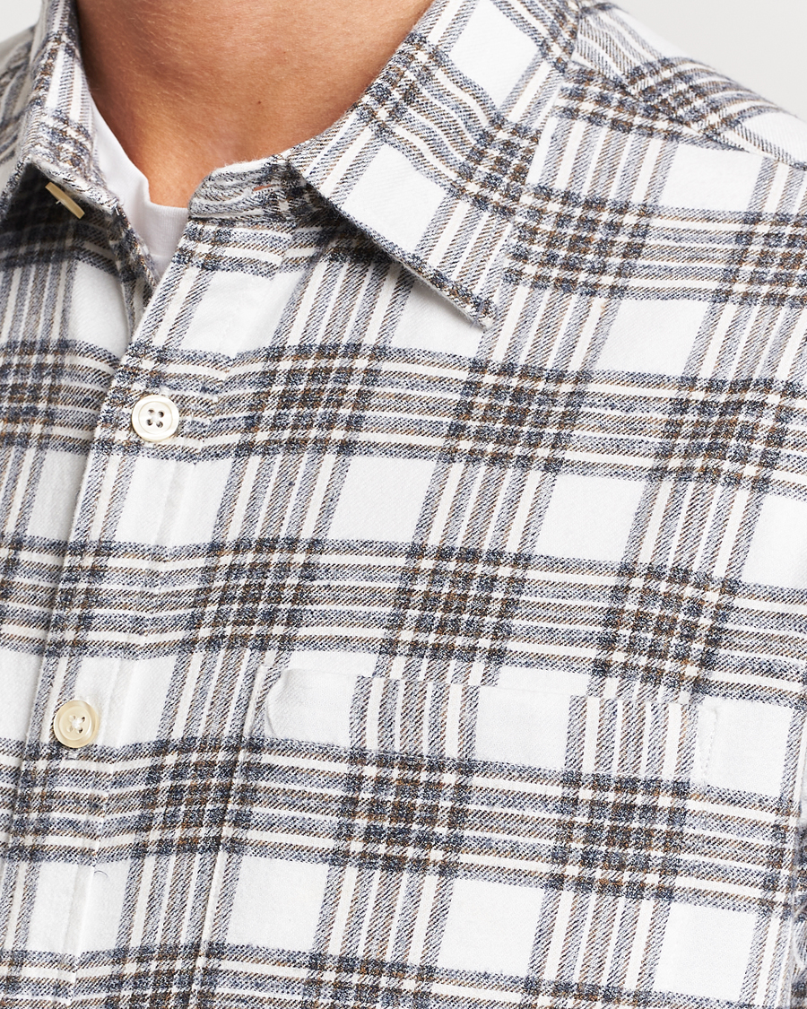 Herre | Skjorter | NN07 | Deon Brushed Flannel Checked Shirt Cream/Brown