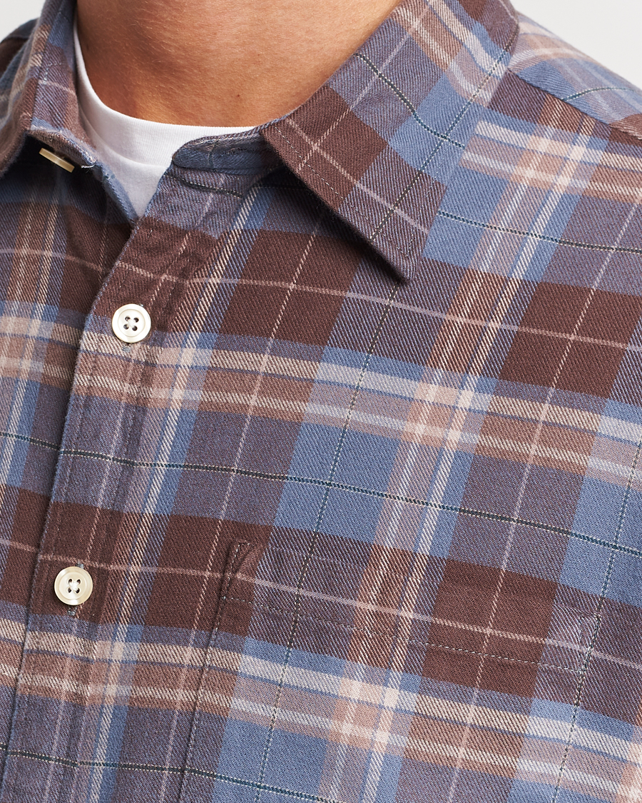 Herre | Skjorter | NN07 | Deon Brushed Flannel Checked Shirt Brown/Blue