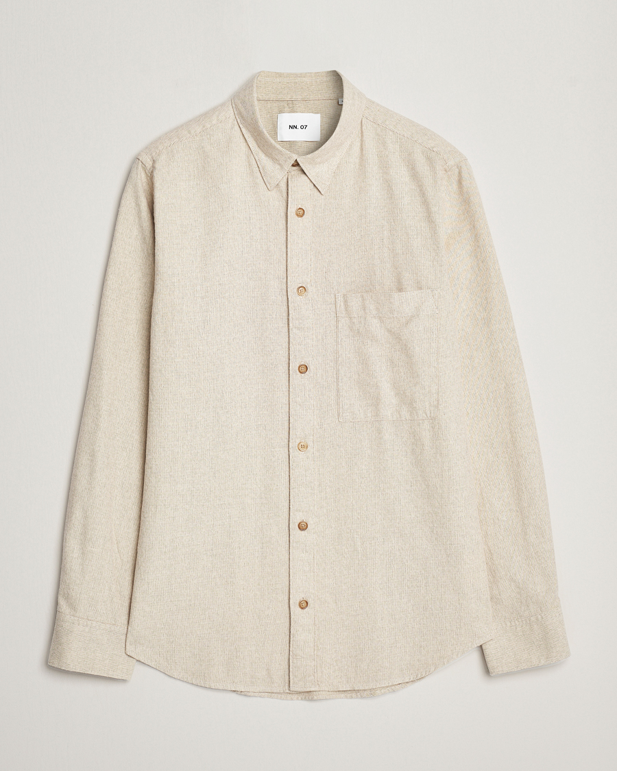 Herre | Skjorter | NN07 | Cohen Brushed Flannel Shirt Off White