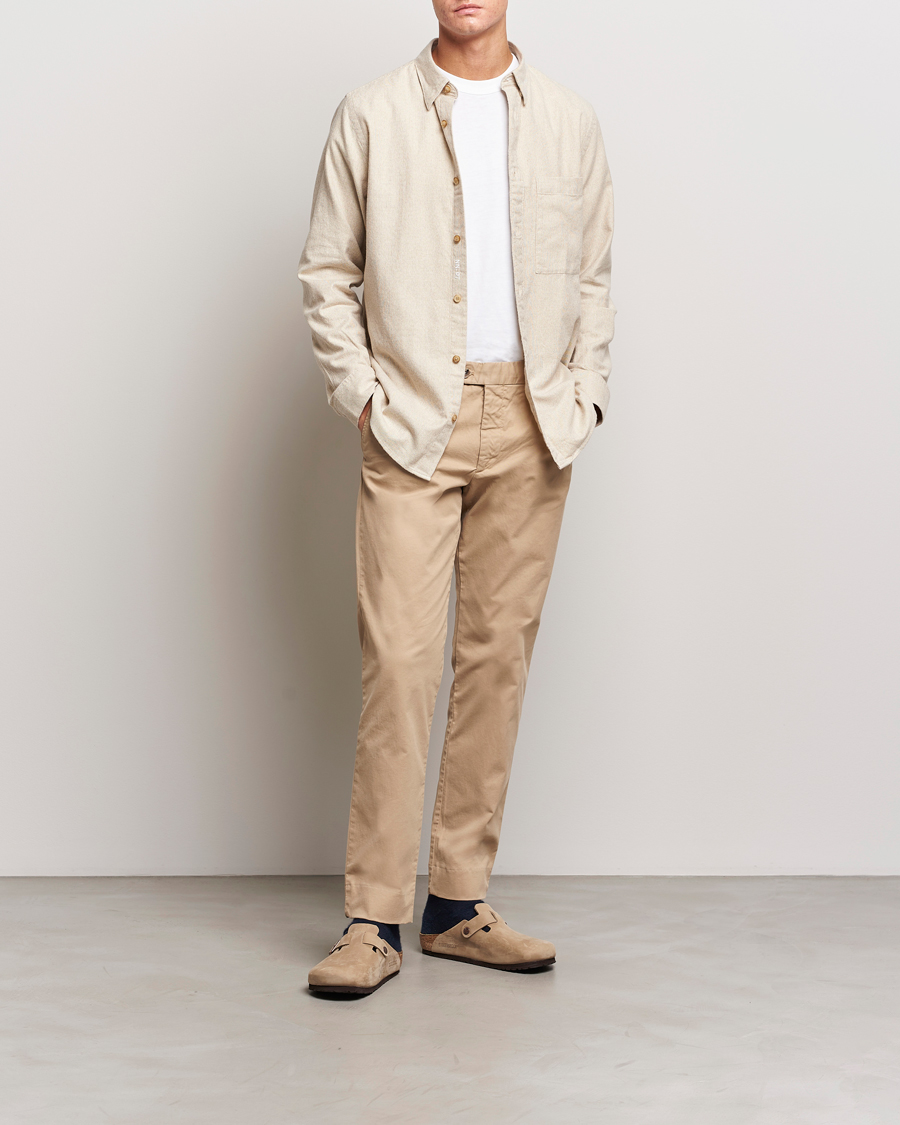 Herre | Skjorter | NN07 | Cohen Brushed Flannel Shirt Off White