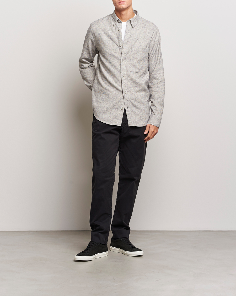 Herre | Skjorter | NN07 | Cohen Brushed Flannel Shirt Black Multi