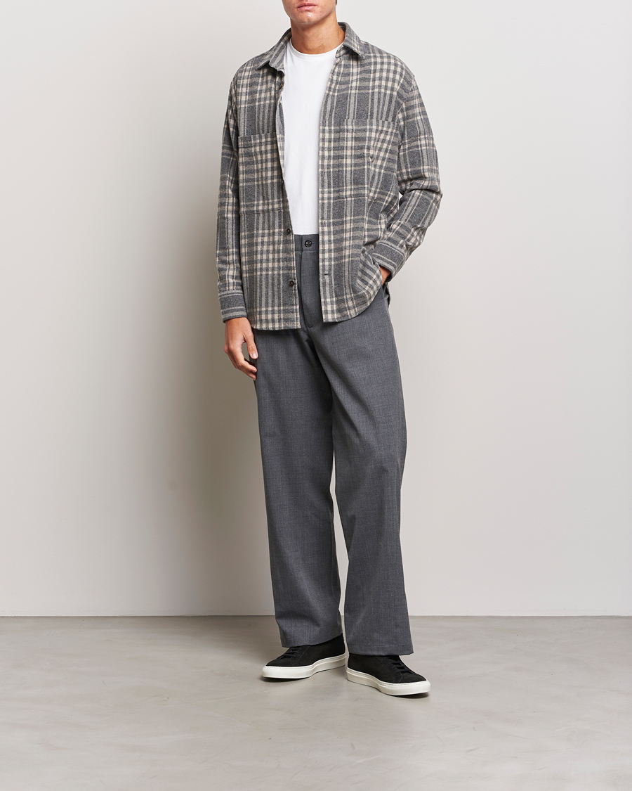 Herre | Skjorter | NN07 | Freddie Checked Overshirt Grey/Cream