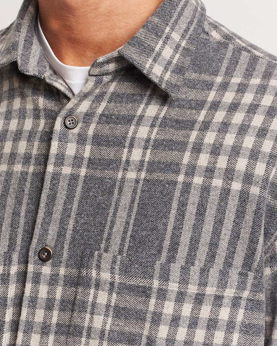 Herre | Skjorter | NN07 | Freddie Checked Overshirt Grey/Cream