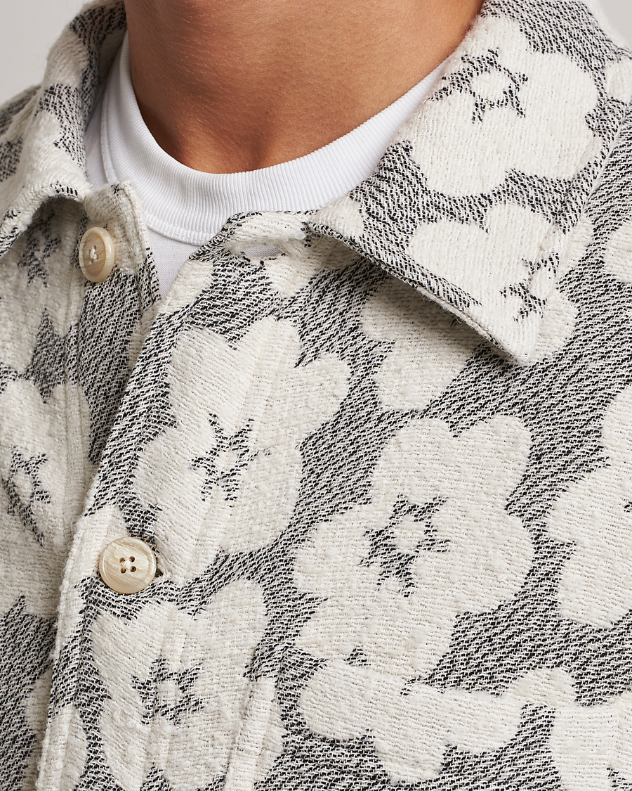 Herre | Jakker | NN07 | Rahim Flower Shirt Jacket White/Black