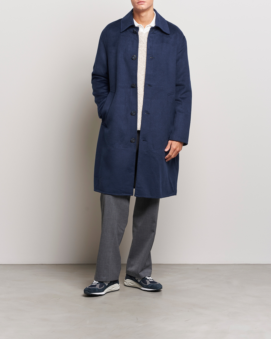 Herre | Jakker | NN07 | Franco Wool Coat Navy Blue