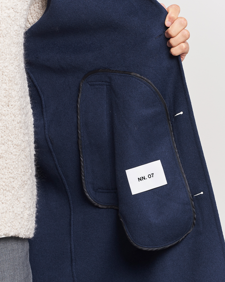 Herre | Jakker | NN07 | Franco Wool Coat Navy Blue