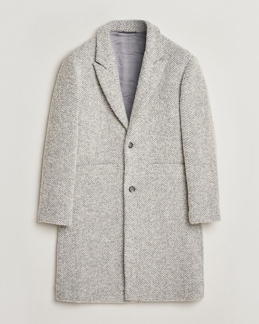 Herre | Jakker | NN07 | Fulvio Herringbone Coat Ecru