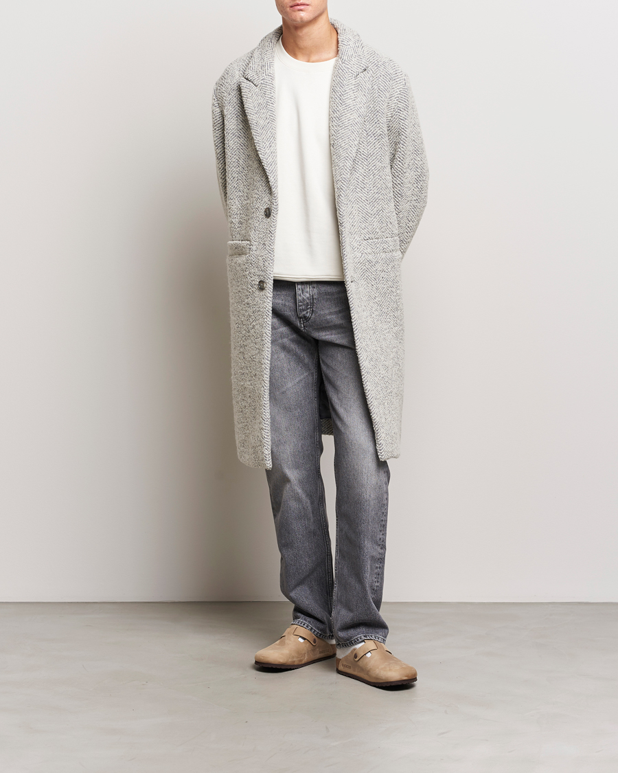 Herre | Jakker | NN07 | Fulvio Herringbone Coat Ecru
