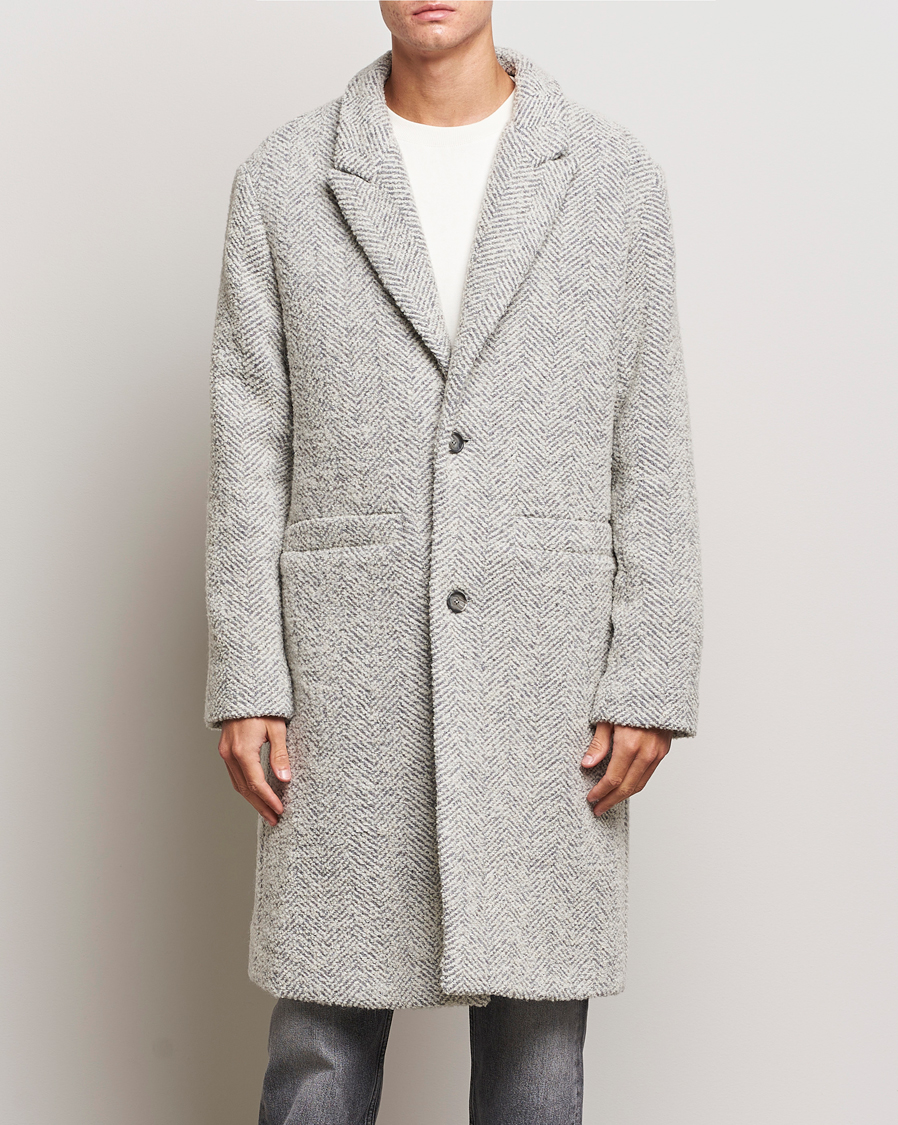 Herre | Jakker | NN07 | Fulvio Herringbone Coat Ecru
