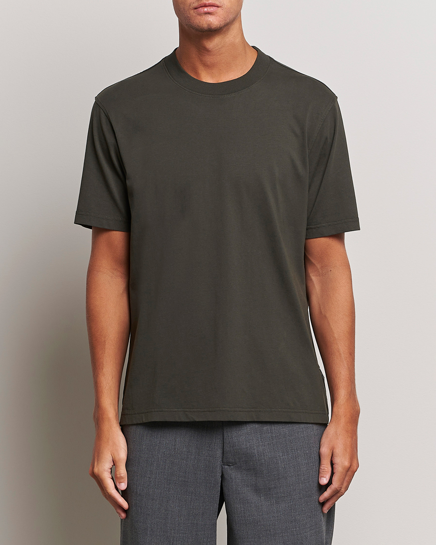Herre | T-Shirts | NN07 | Adam Crew Neck T-Shirt Dark Army