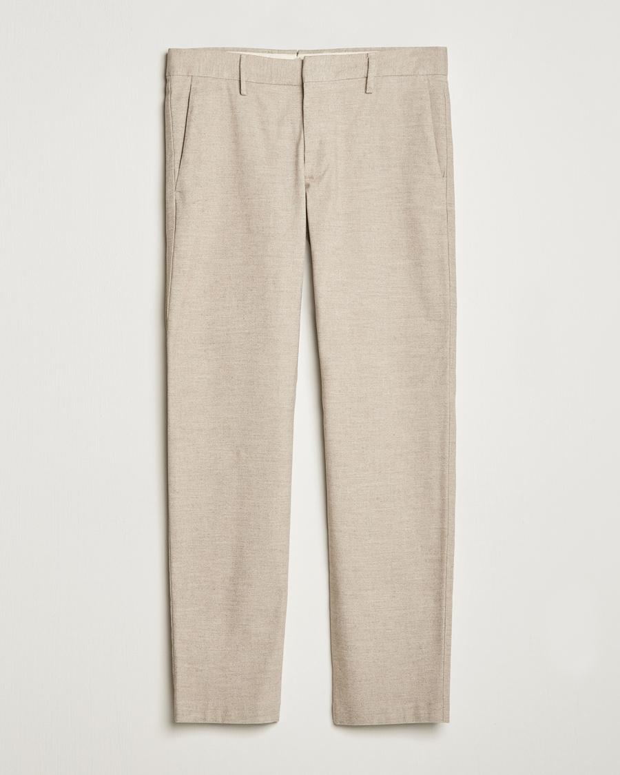 Herre | Bukser | NN07 | Theo Brushed Cotton Trousers Cement Melange