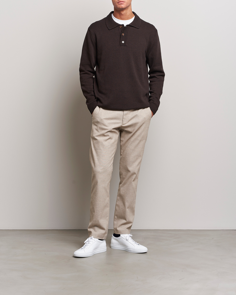 Herre | Bukser | NN07 | Theo Brushed Cotton Trousers Cement Melange