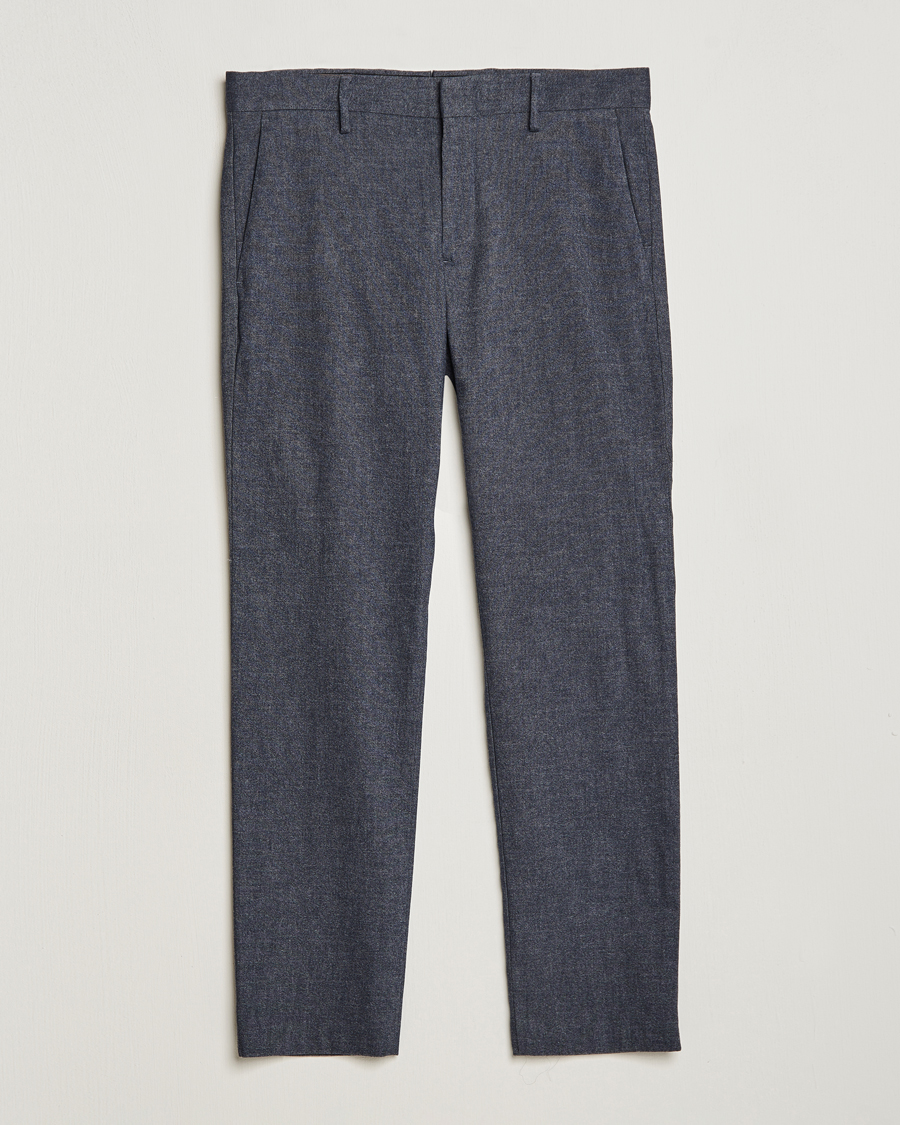 Herre | Bukser | NN07 | Theo Brushed Cotton Trousers Navy Blue