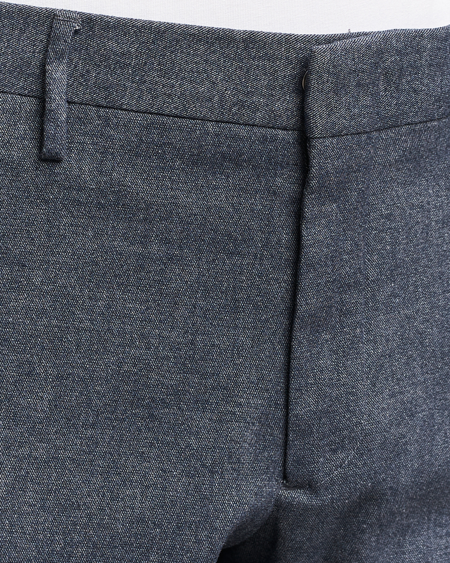 Herre | Bukser | NN07 | Theo Brushed Cotton Trousers Navy Melange