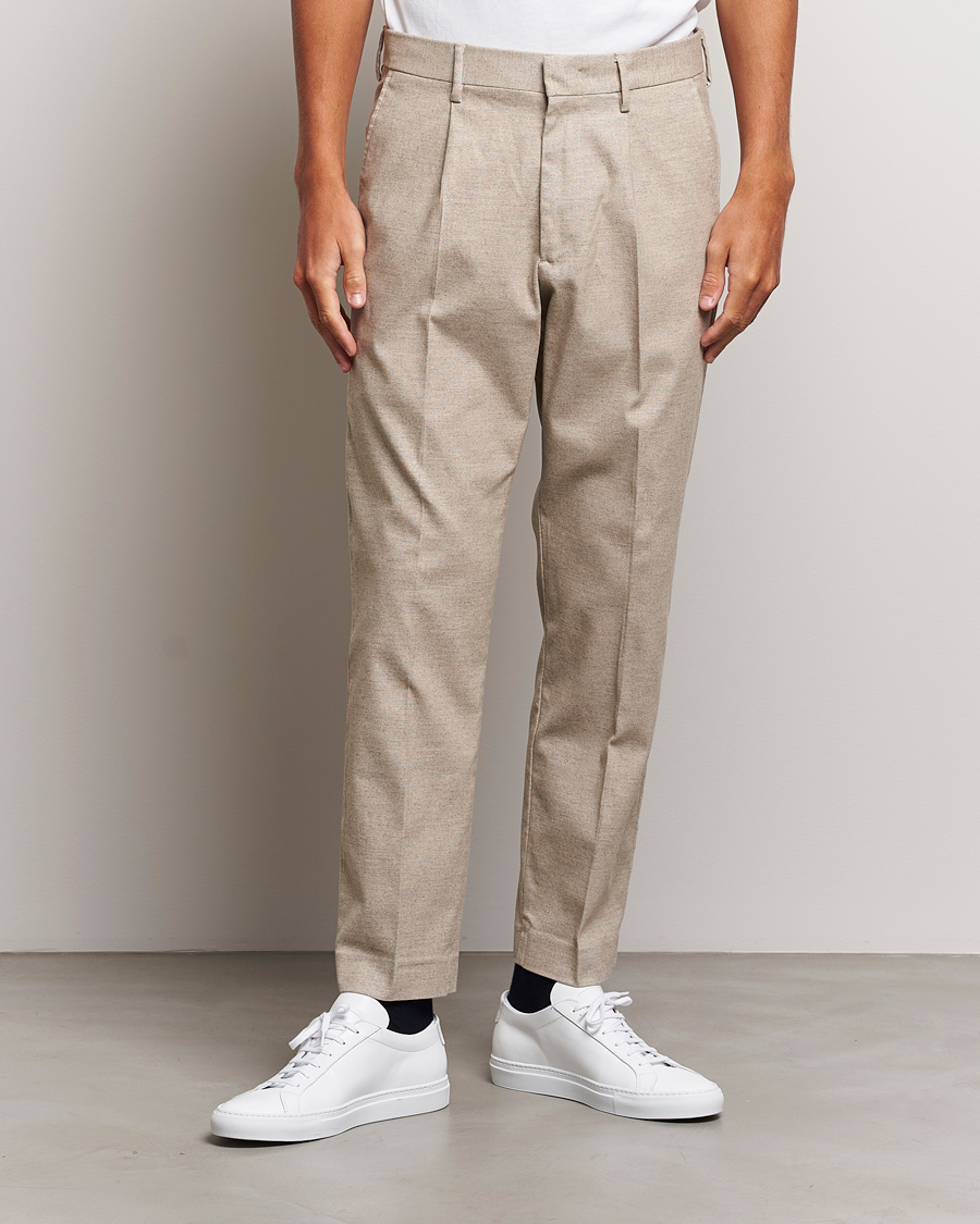Herre |  | NN07 | Bill Pleated Structured Trousers Cement Melange