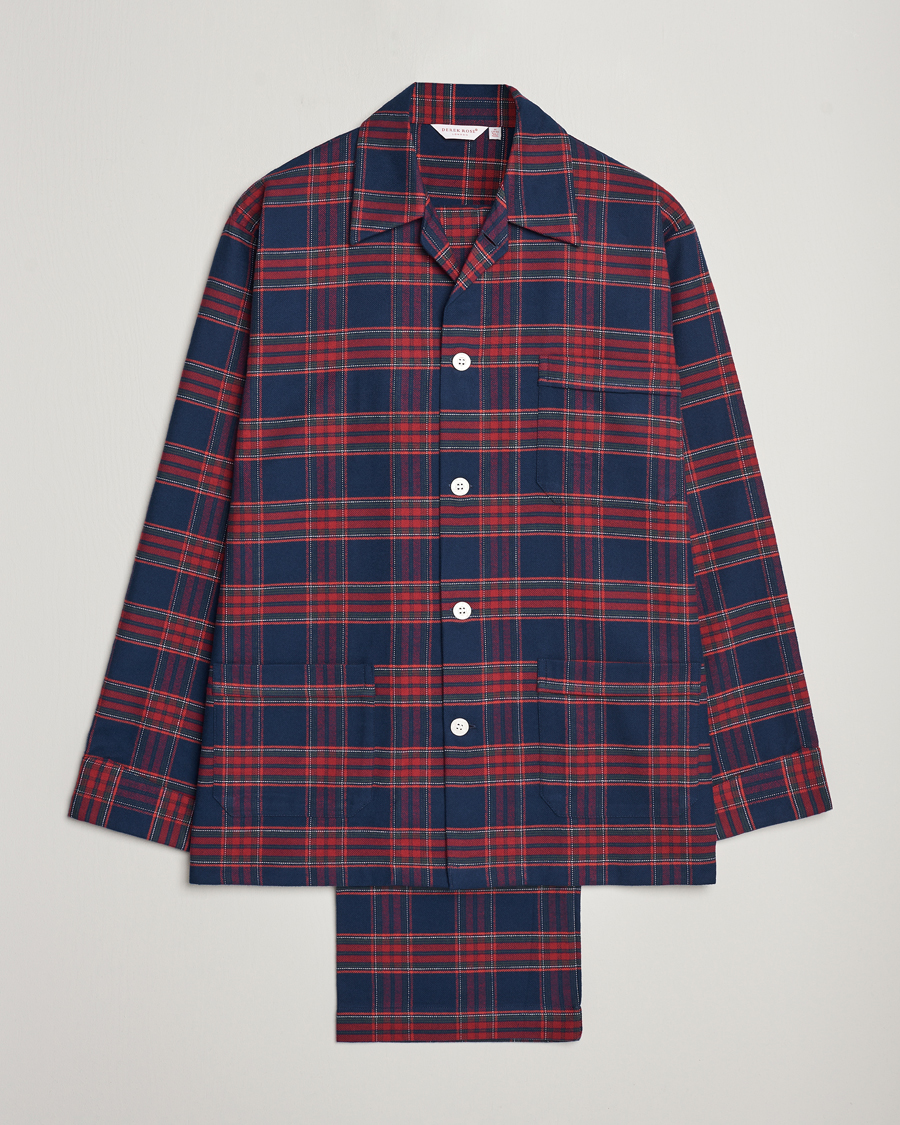 Herre | Pyjamaser og badekåper | Derek Rose | Cotton Flannel Checked Pyjama Set Multi