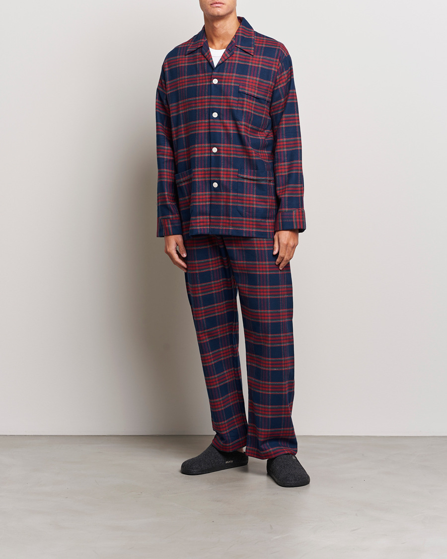 Herre | Pyjamaser og badekåper | Derek Rose | Cotton Flannel Checked Pyjama Set Multi