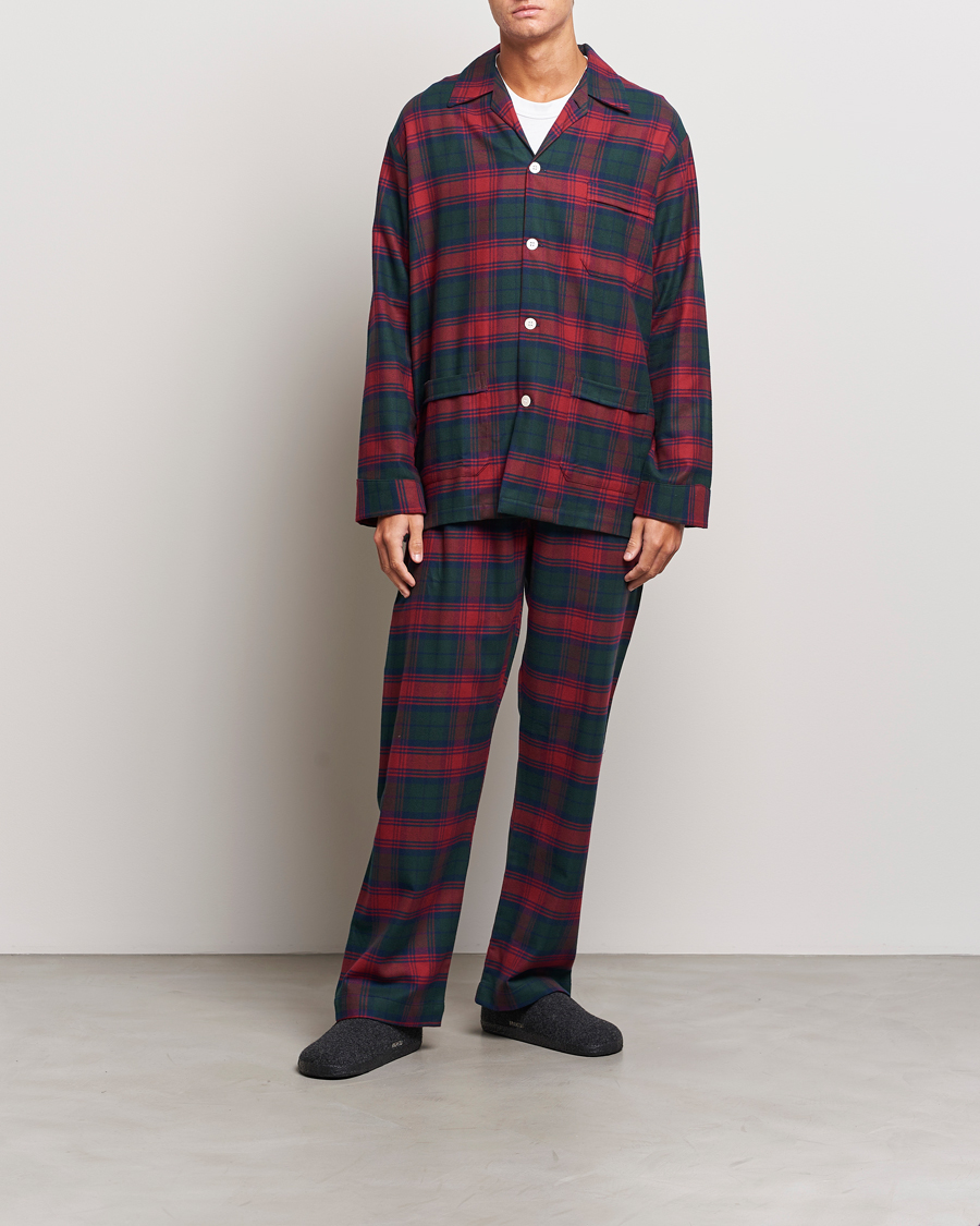 Herre | Pyjamaser og badekåper | Derek Rose | Cotton Flannel Checked Pyjama Set Multi