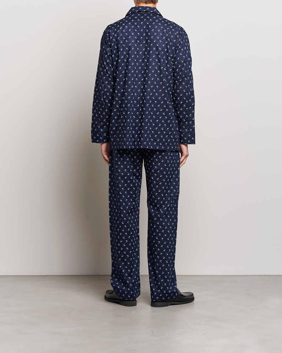 Herre | Pyjamaser og badekåper | Derek Rose | Cotton Ski Pyjama Set Navy
