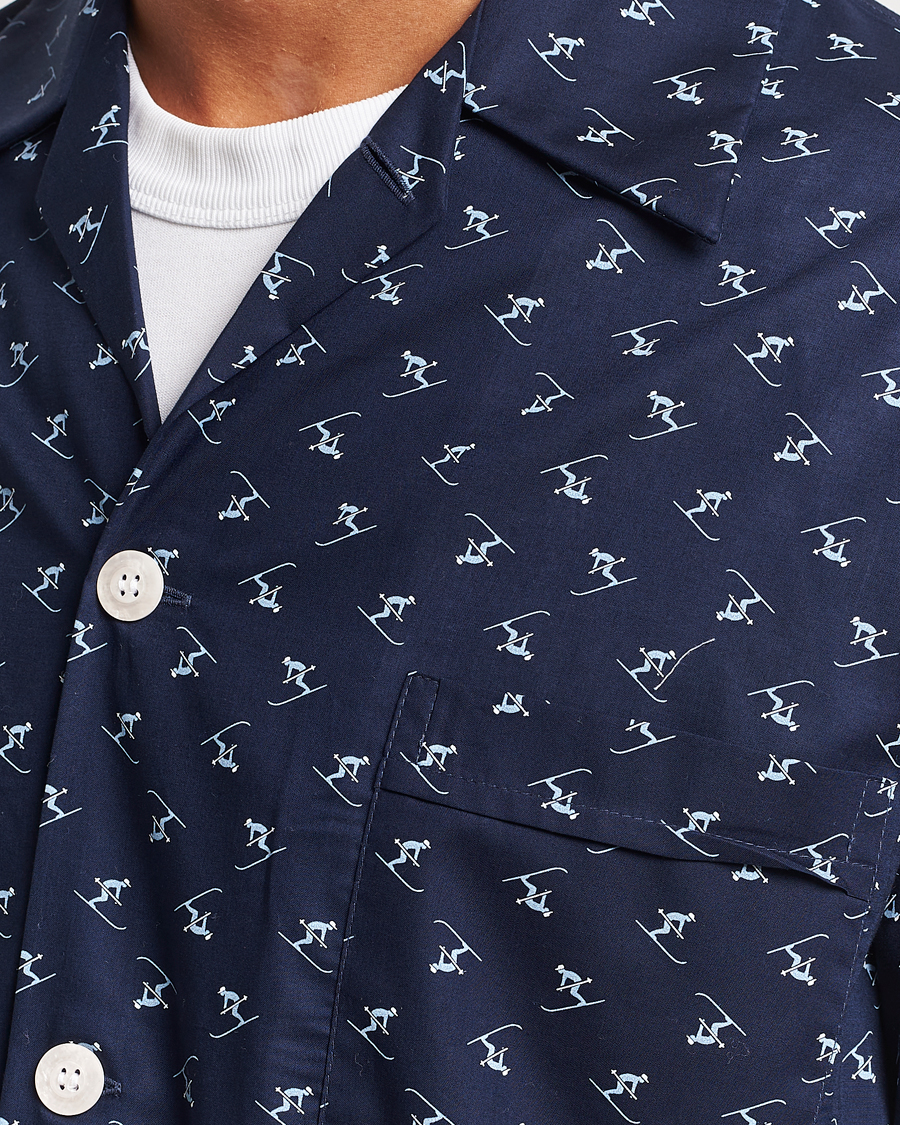 Herre | Pyjamaser og badekåper | Derek Rose | Cotton Ski Pyjama Set Navy