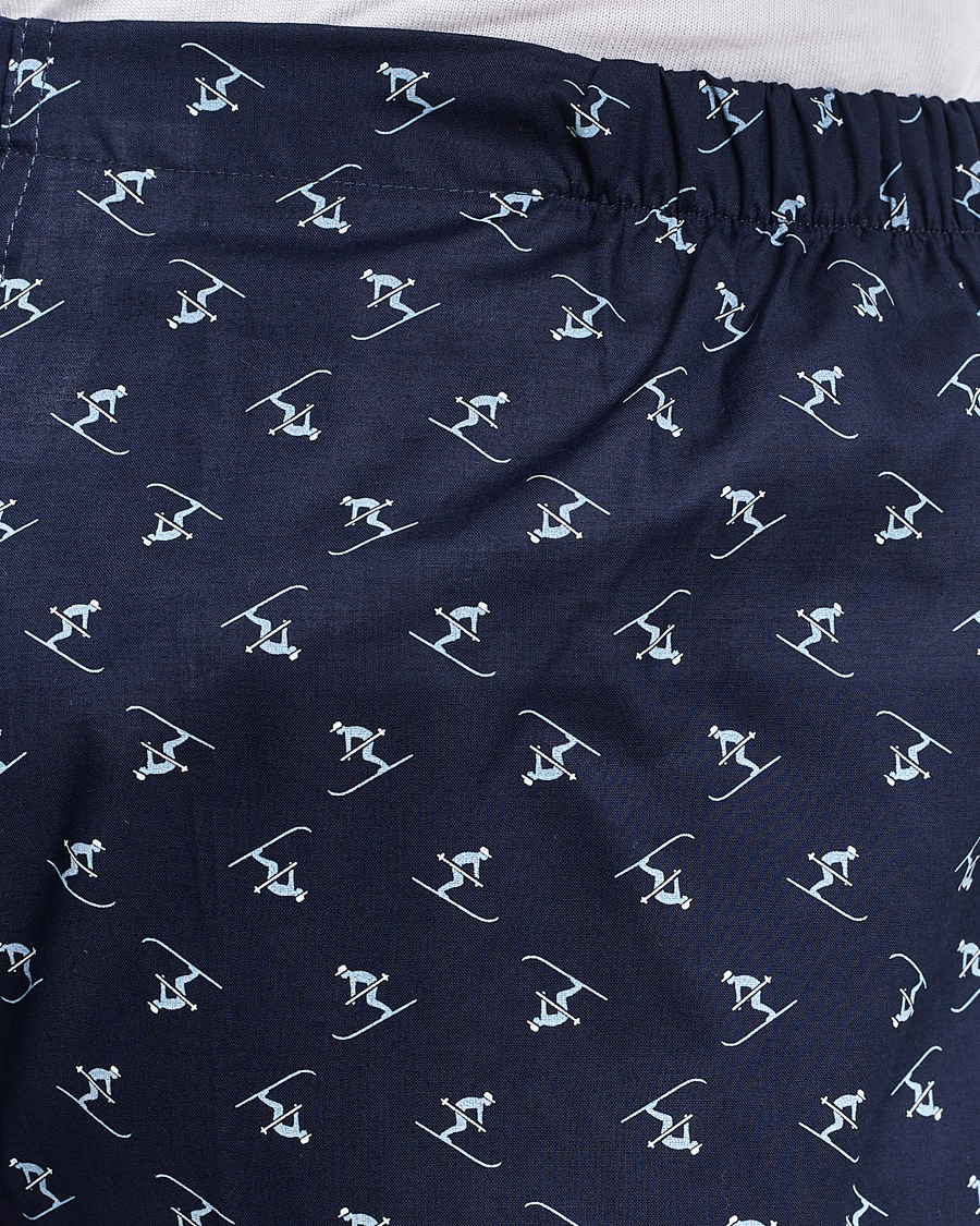 Herre | Pyjamaser og badekåper | Derek Rose | Cotton Ski Pyjama Set Navy