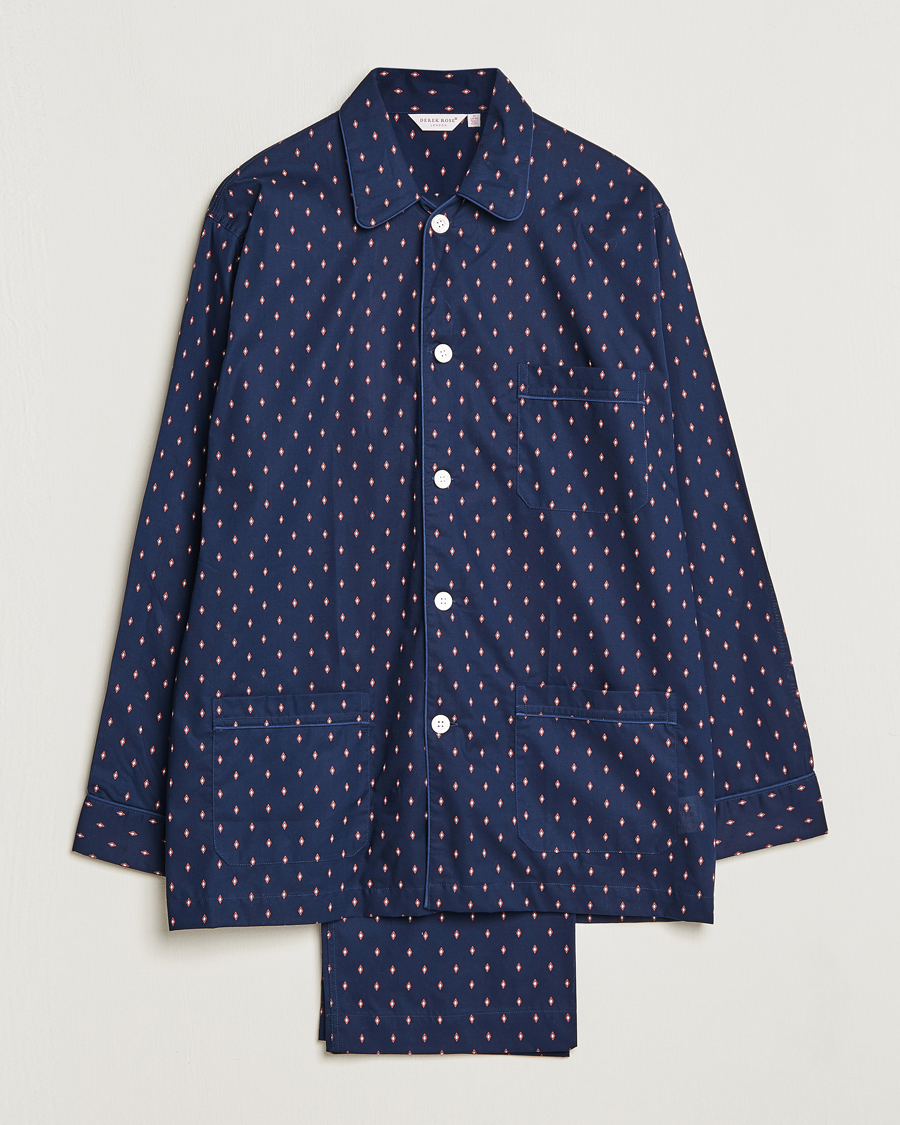 Herre | | Derek Rose | Cotton Pyjama Set Navy