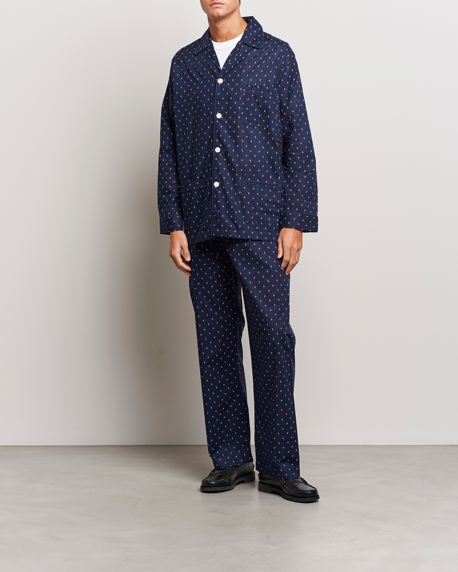 Herre | Pyjamaser og badekåper | Derek Rose | Cotton Pyjama Set Navy