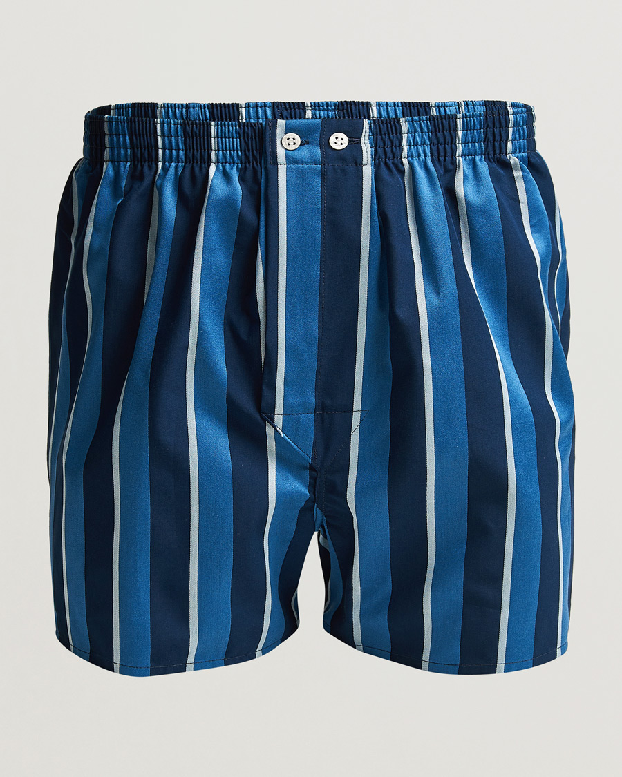 Herre |  | Derek Rose | Classic Fit Striped Cotton Boxer Shorts Blue Multi