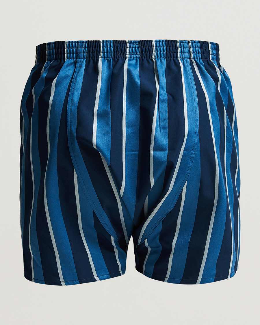 Herre |  | Derek Rose | Classic Fit Striped Cotton Boxer Shorts Blue Multi